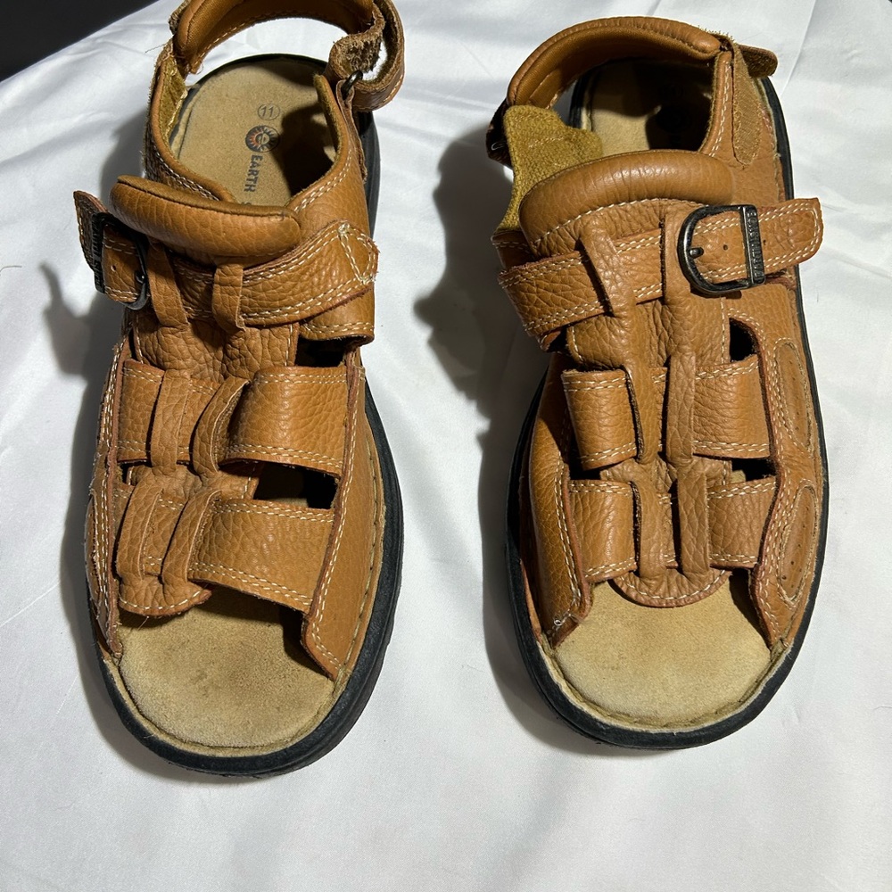 Earth Men’s Leather Floater Fisherman Sandals Size 11